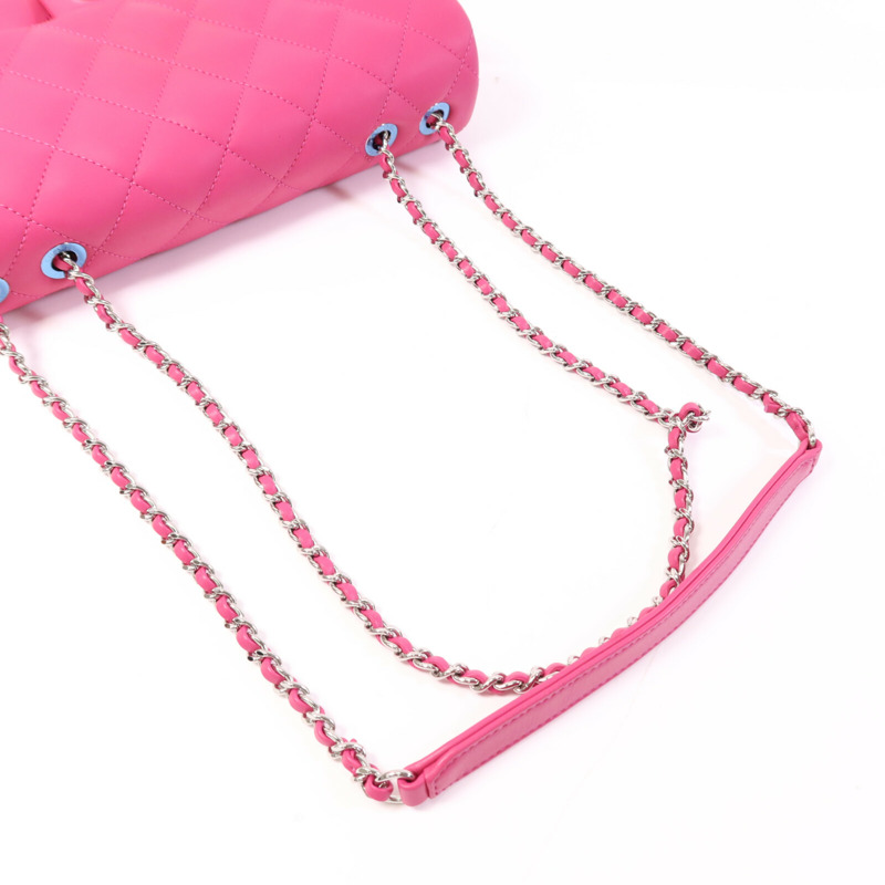 CHANEL 塑料/牛皮皮革Chain Shoulder Bag銀扣鏈帶肩背袋-9