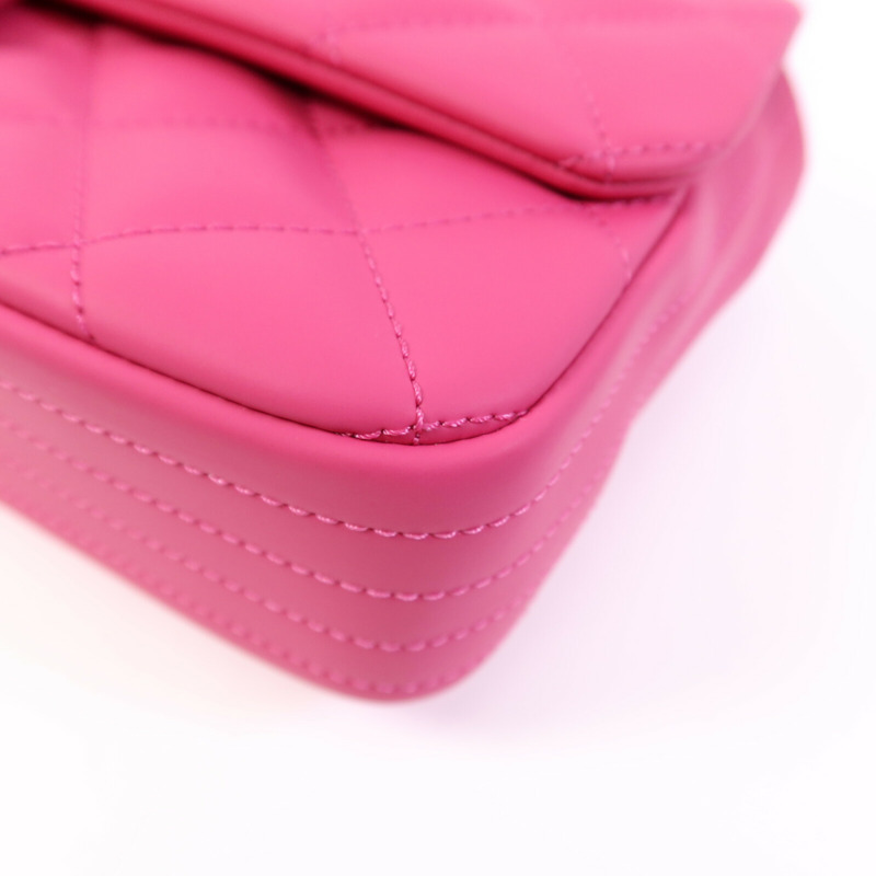 CHANEL 塑料/牛皮皮革Chain Shoulder Bag銀扣鏈帶肩背袋-10