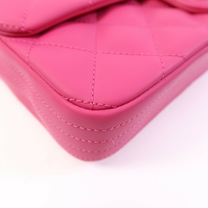 CHANEL 塑料/牛皮皮革Chain Shoulder Bag銀扣鏈帶肩背袋-11