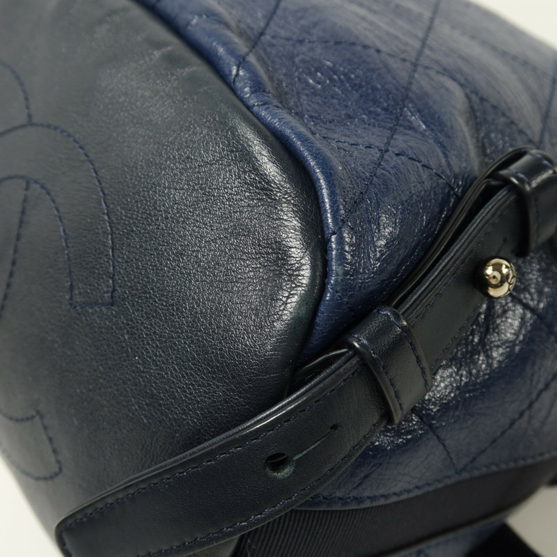 CHANEL 牛皮皮革Backpack銀扣鏈帶背包-11