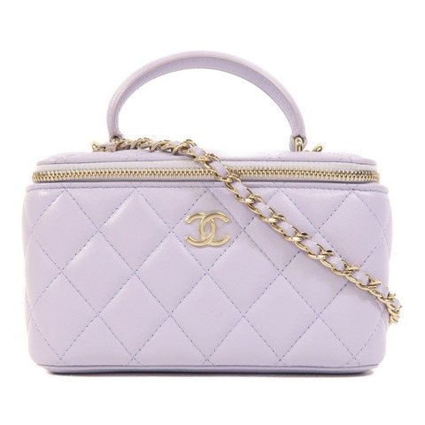 CHANEL 羊皮皮革Vanity Case金扣手挽肩背兩用袋