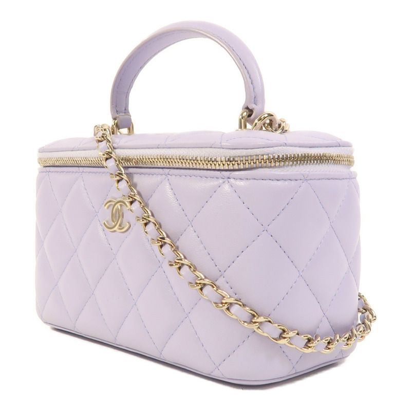 CHANEL 羊皮皮革Vanity Case金扣手挽肩背兩用袋-2