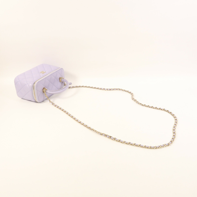 CHANEL 羊皮皮革Vanity Case金扣手挽肩背兩用袋-8