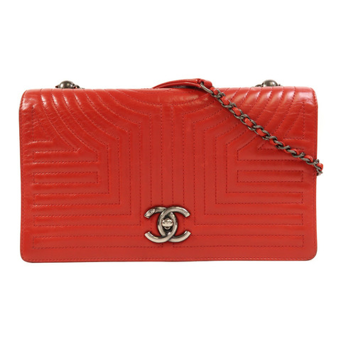 CHANEL 牛皮皮革Chain Shoulder鏈帶肩背袋