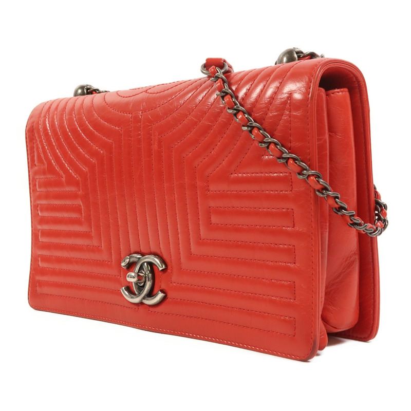 CHANEL 牛皮皮革Chain Shoulder鏈帶肩背袋-2