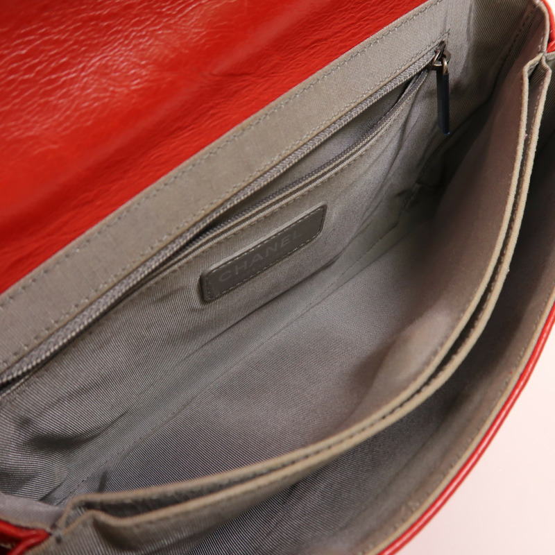 CHANEL 牛皮皮革Chain Shoulder鏈帶肩背袋-6