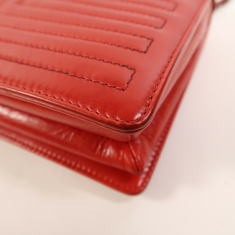 CHANEL 牛皮皮革Chain Shoulder鏈帶肩背袋-15