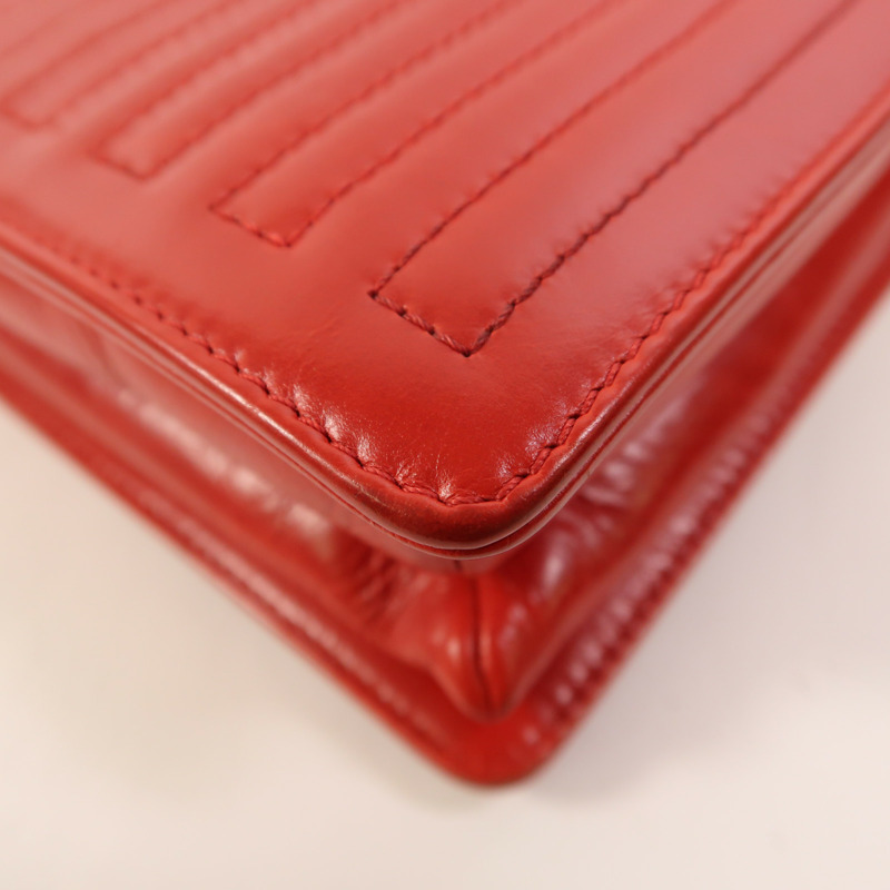 CHANEL 牛皮皮革Chain Shoulder鏈帶肩背袋-16