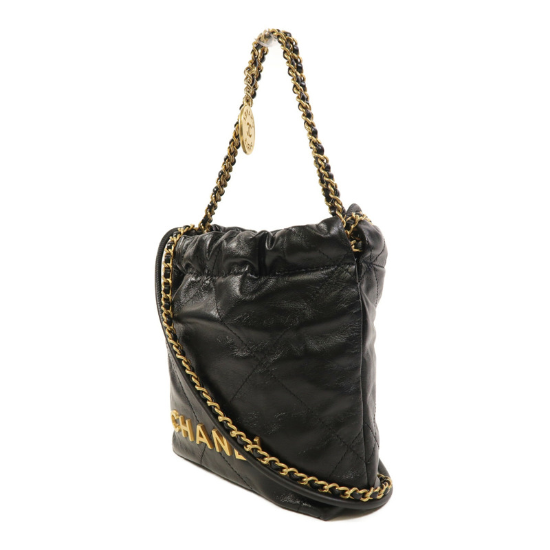 CHANEL 牛皮皮革Chanel 22 Mini金扣手挽肩背兩用袋-2