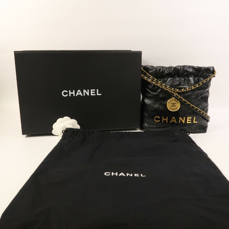 CHANEL 牛皮皮革Chanel 22 Mini金扣手挽肩背兩用袋-8