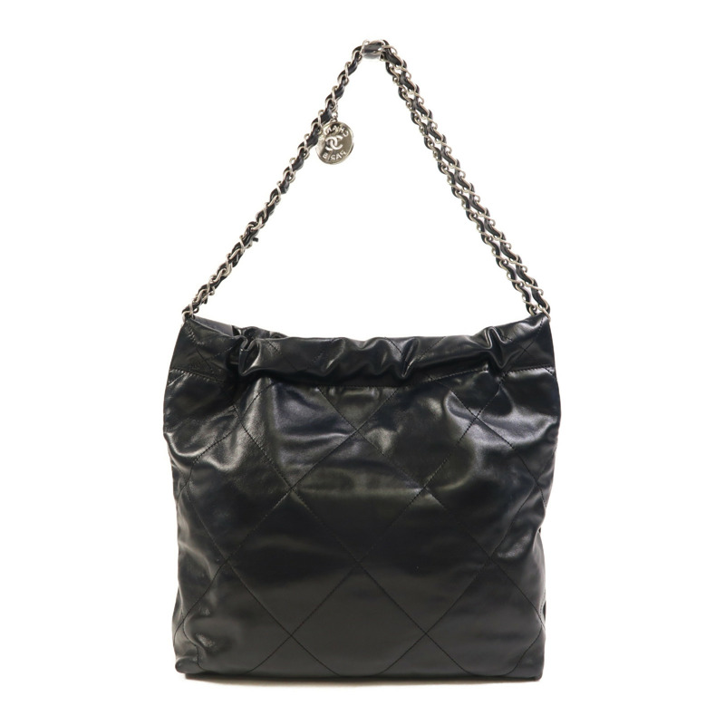 CHANEL 牛皮皮革Chanel 22 Small銀扣鏈帶肩背袋-1