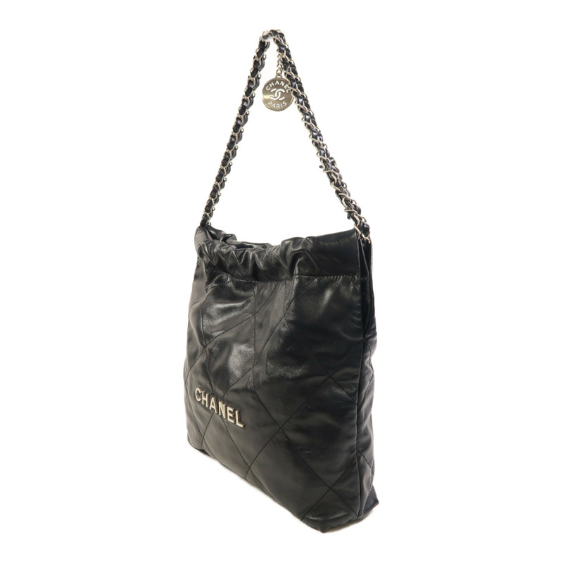 CHANEL 牛皮皮革Chanel 22 Small銀扣鏈帶肩背袋-2
