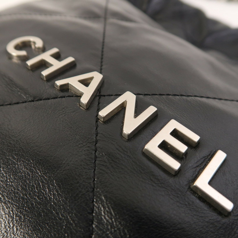 CHANEL 牛皮皮革Chanel 22 Small銀扣鏈帶肩背袋-20