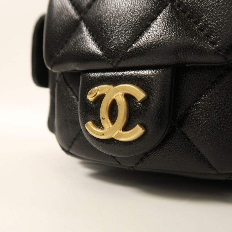 CHANEL 羊皮皮革25C Hobo金扣鏈帶肩背袋-19