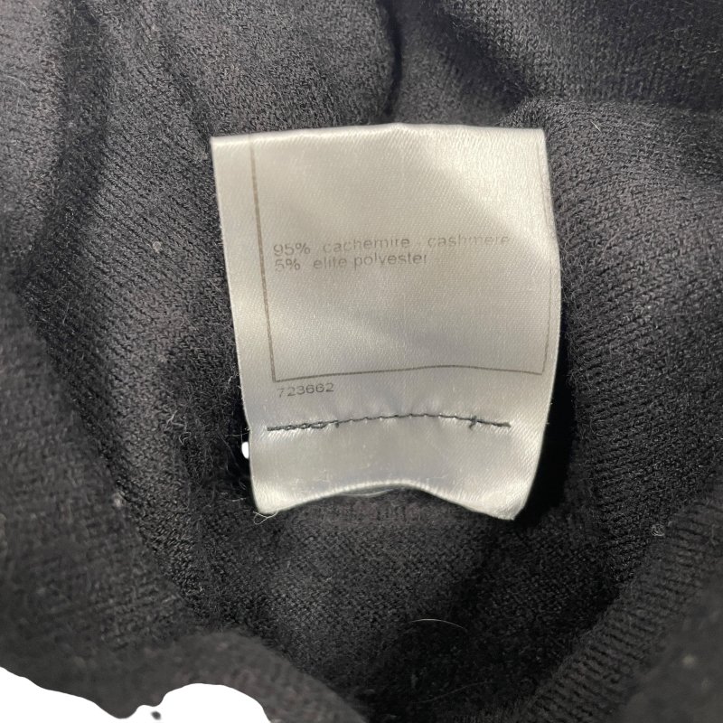 CHANEL 香奈兒 高領LOGO上衣 喀什米爾羊毛 黑色 42碼-8