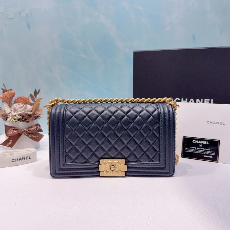 CHANEL 藍金羊皮 BOY 25-0