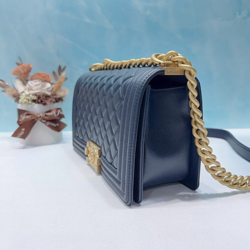 CHANEL 藍金羊皮 BOY 25-2