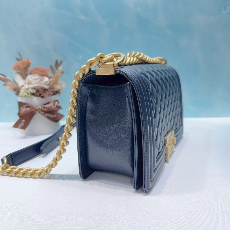 CHANEL 藍金羊皮 BOY 25-3