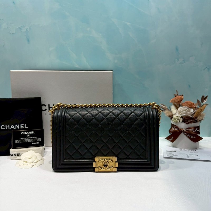 CHANEL 荔枝黑金 BOY 25-0