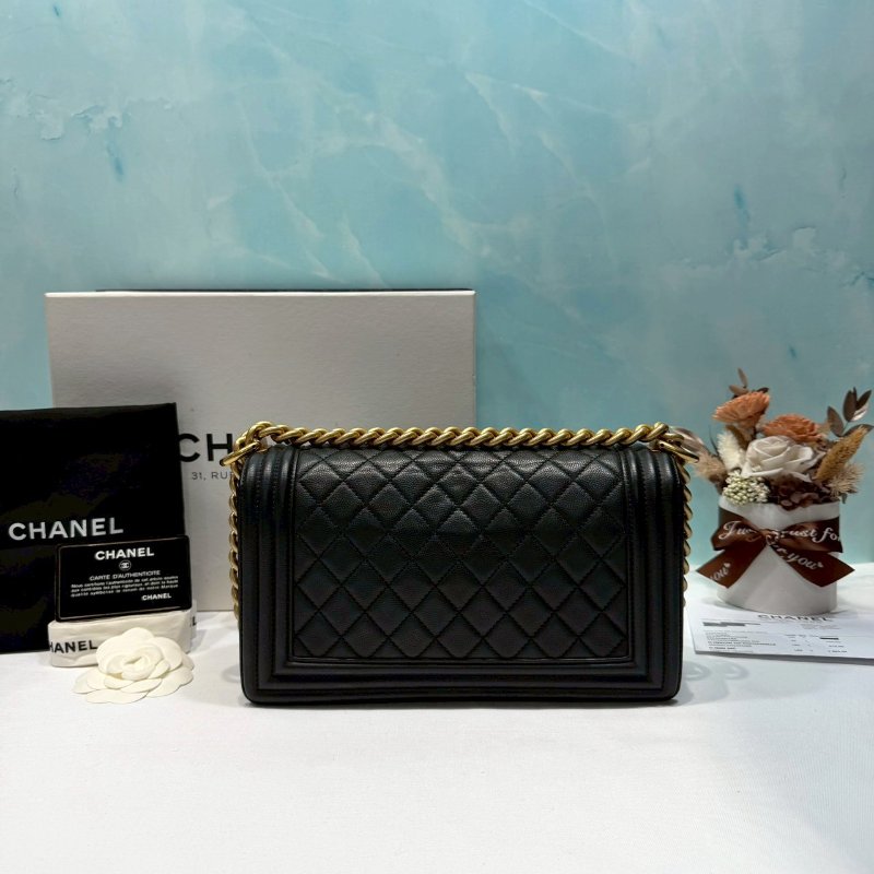 CHANEL 荔枝黑金 BOY 25-1