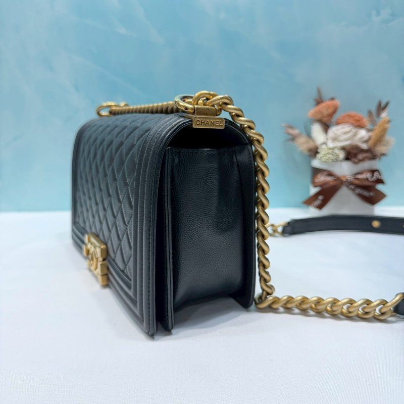 CHANEL 荔枝黑金 BOY 25-2