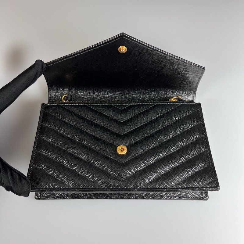 全新品 YSL 742920  黑金魚子醬WOC金鍊包 19CM-5