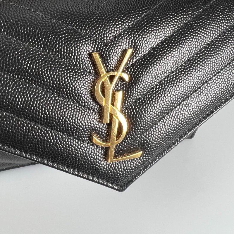 全新品 YSL 742920  黑金魚子醬WOC金鍊包 19CM-8