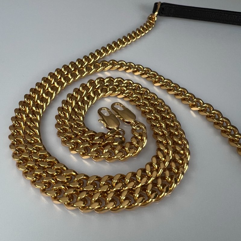 全新品 YSL 742920  黑金魚子醬WOC金鍊包 19CM-11