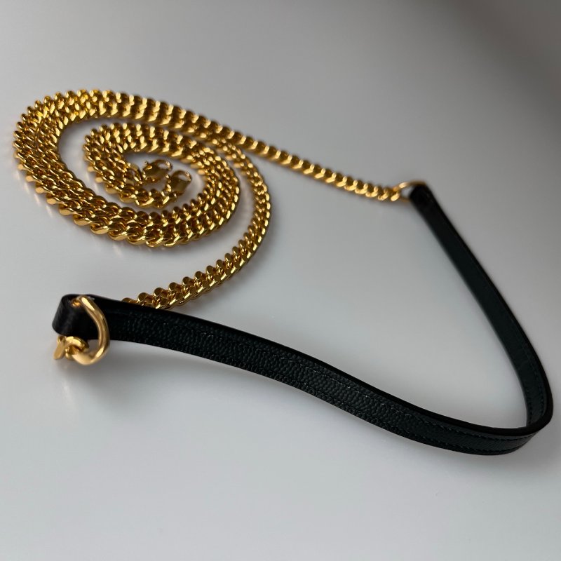 全新品 YSL 742920  黑金魚子醬WOC金鍊包 19CM-12