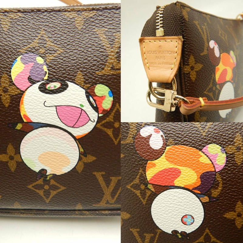 路易威登 Monogram 配件手拿包 M51981,熊貓圖案,村上隆設計,棕色,女士,253510-7