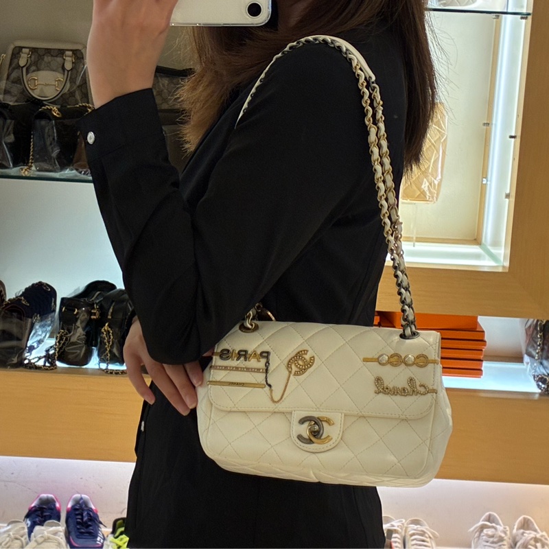 Chanel髮夾白coco鏈包 特殊款-0