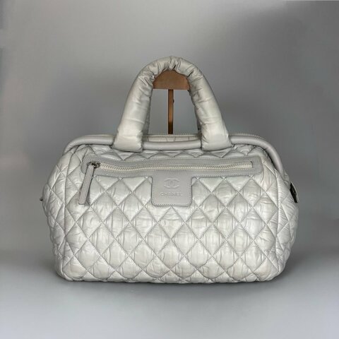 CHANEL 空氣包淺灰 大款 13開