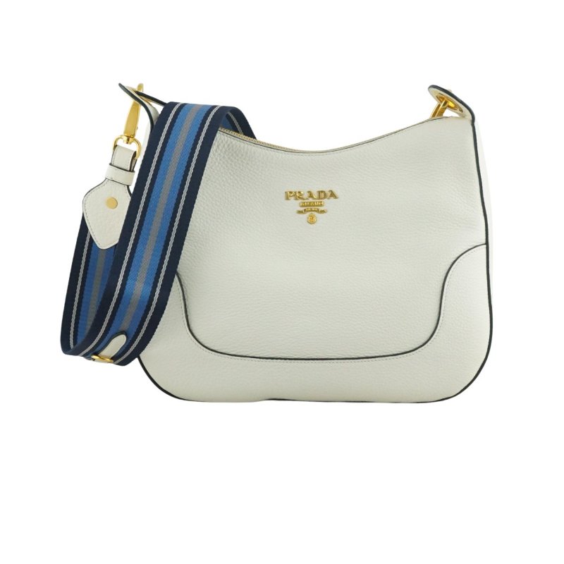 PRADA VITELLO PHENIX 白色牛皮斜背包-0