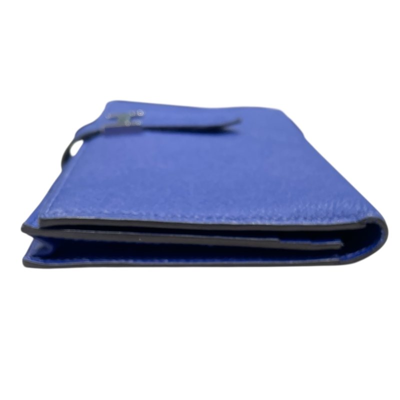 HERMES 愛馬仕 BEARN 長夾 EPSOM 普皮 電光藍 銀扣-2