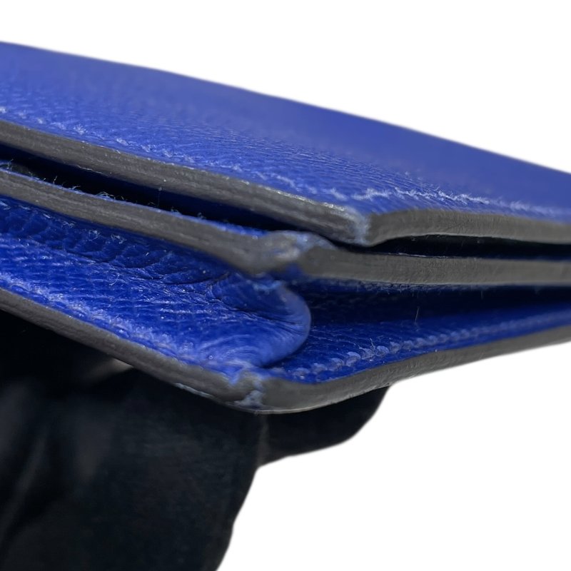 HERMES 愛馬仕 BEARN 長夾 EPSOM 普皮 電光藍 銀扣-8