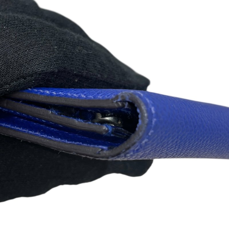 HERMES 愛馬仕 BEARN 長夾 EPSOM 普皮 電光藍 銀扣-9