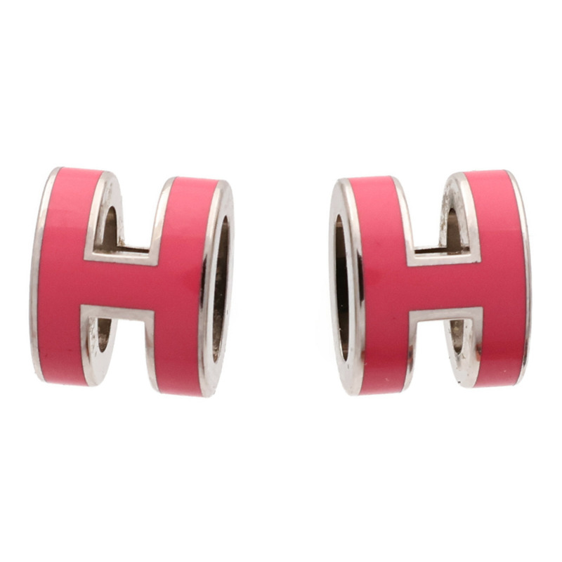 HERMES 金屬Mini Pop H耳環Rose Extreme-5