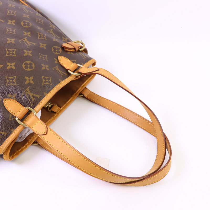 LOUIS VUITTON Monogram Batignolles金扣手挽袋棕色-7