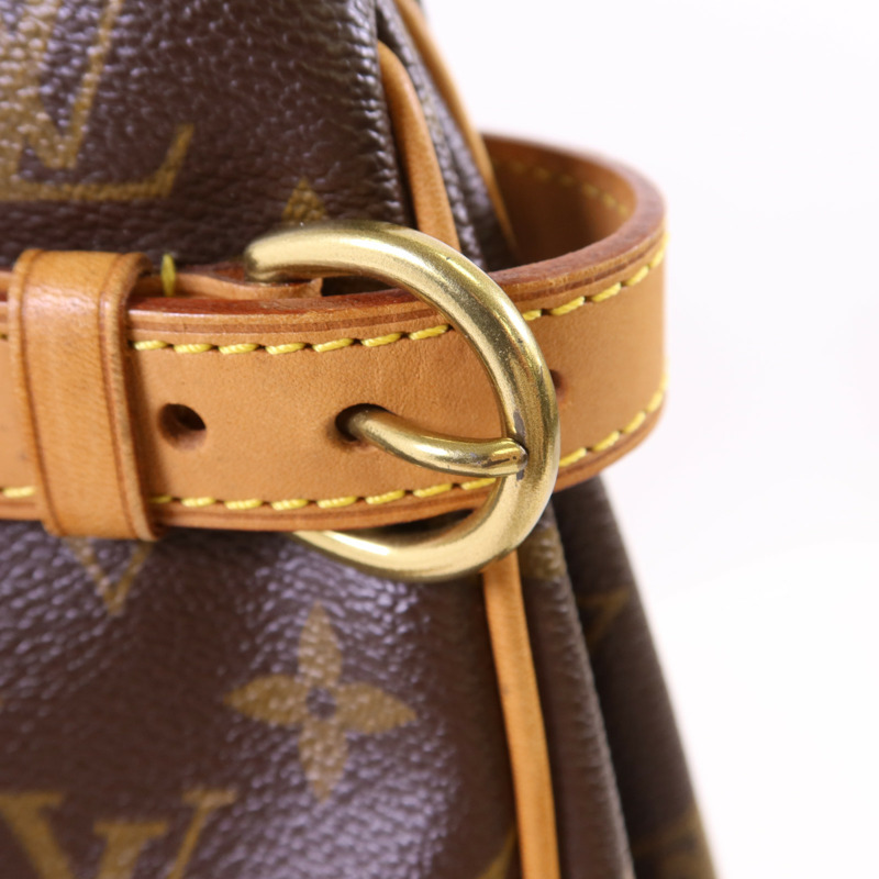 LOUIS VUITTON Monogram Batignolles金扣手挽袋棕色-9
