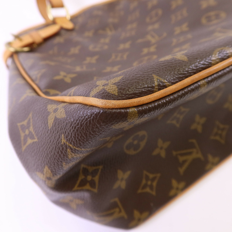 LOUIS VUITTON Monogram Batignolles金扣手挽袋棕色-11
