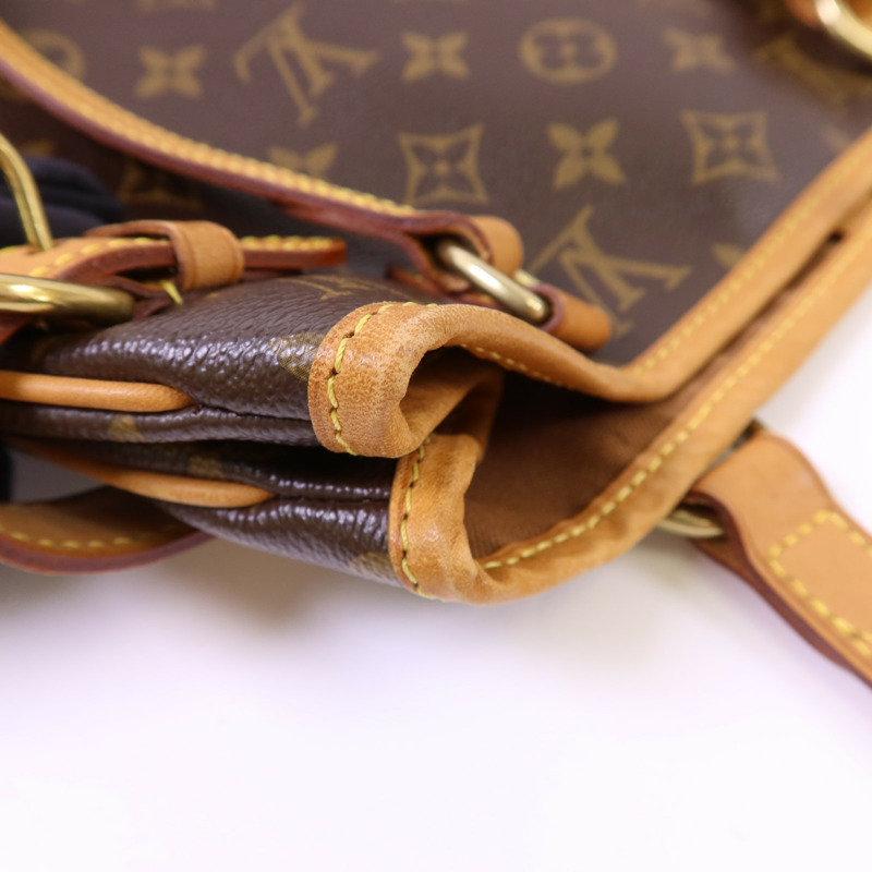 LOUIS VUITTON Monogram Batignolles金扣手挽袋棕色-17