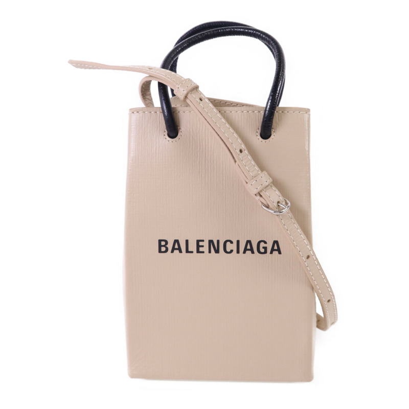 BALENCIAGA 牛皮皮革Phone Holder銀扣手挽肩背兩用袋-0