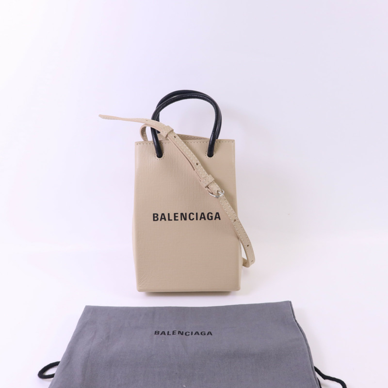 BALENCIAGA 牛皮皮革Phone Holder銀扣手挽肩背兩用袋-9