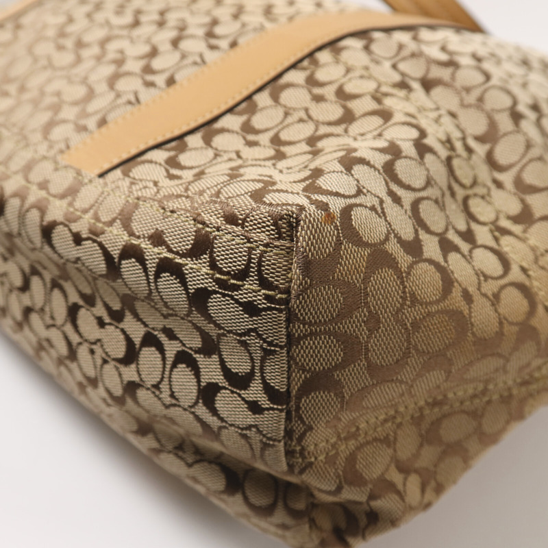 COACH 帆布Shoulder Bag銀扣手挽肩背兩用袋-8