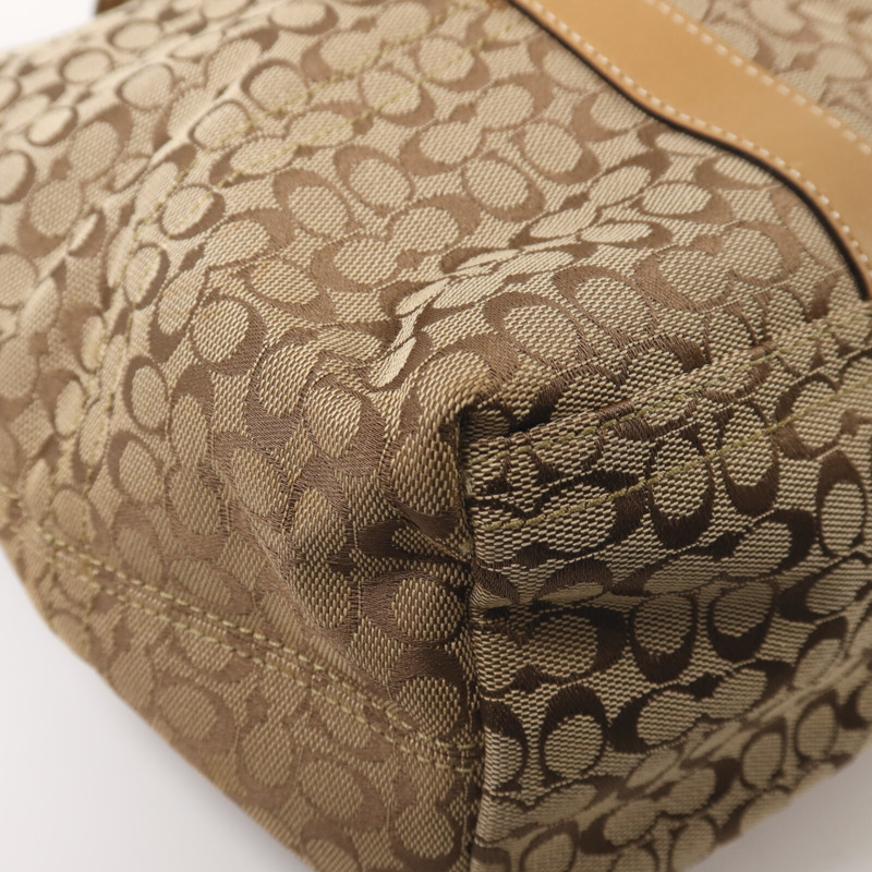 COACH 帆布Shoulder Bag銀扣手挽肩背兩用袋-9