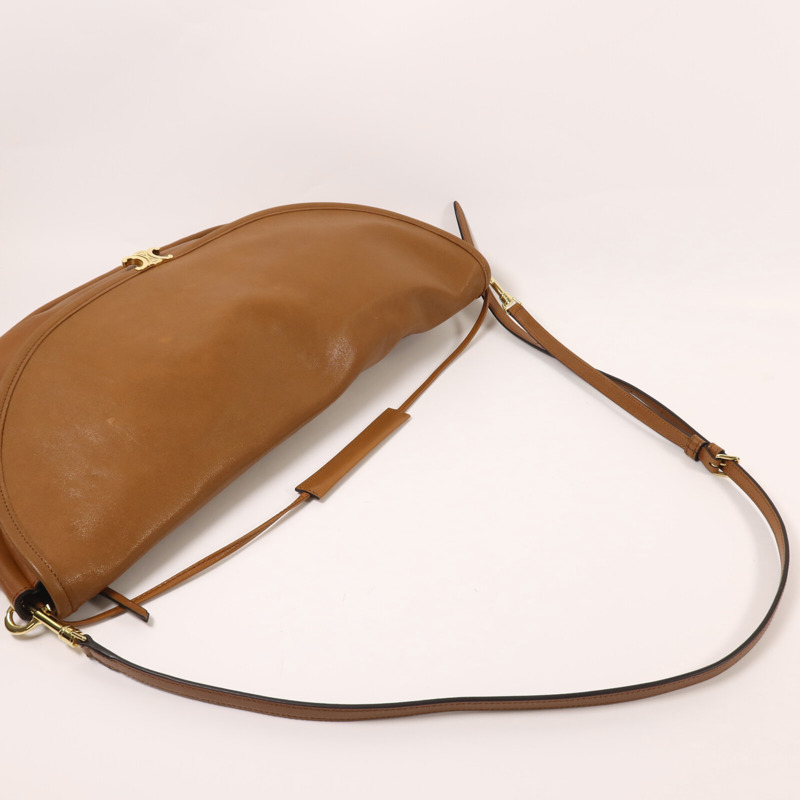 CELINE 牛皮皮革Halfmoon Soft Han金扣手挽肩背兩用袋-9