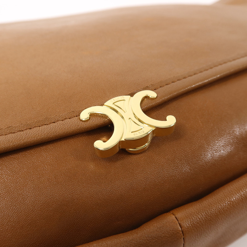 CELINE 牛皮皮革Halfmoon Soft Han金扣手挽肩背兩用袋-11