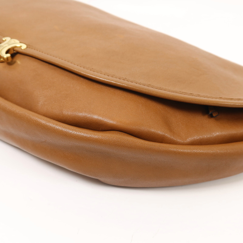 CELINE 牛皮皮革Halfmoon Soft Han金扣手挽肩背兩用袋-13