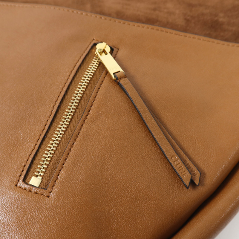 CELINE 牛皮皮革Halfmoon Soft Han金扣手挽肩背兩用袋-16