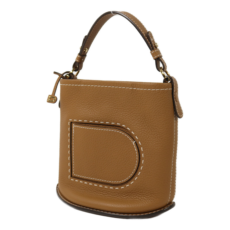 Delvaux 牛皮皮革Pin Mini Bucket金扣手挽袋-2